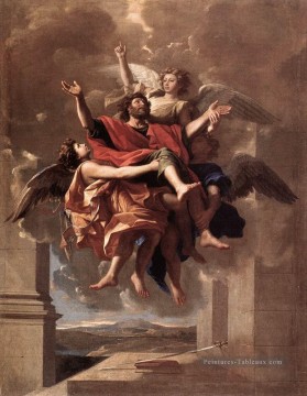 L’extase de St Paul classique peintre Nicolas Poussin Peinture à l'huile